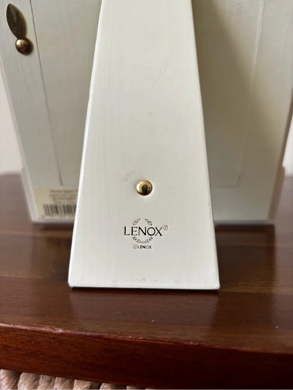 Lenox White Ceramic Picture Frame with Gold Accent